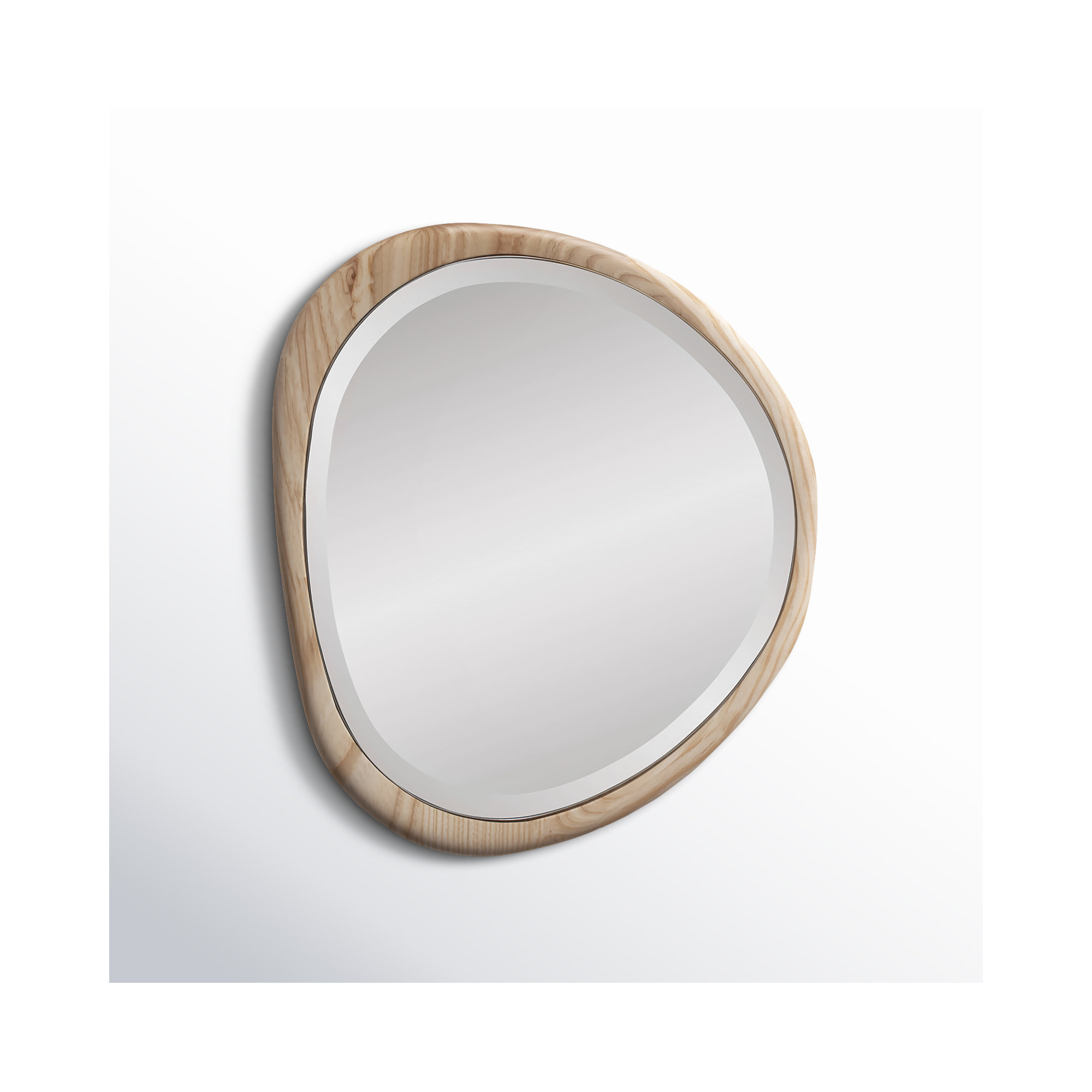 Anthea Solid Wood Asymmetrical Mirror, 19" x 17"