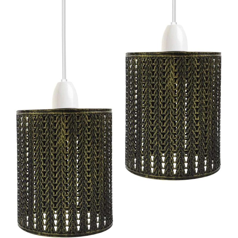 Anistin Metal Drum Lamp Shade ( Screw On ), Brushed Brass