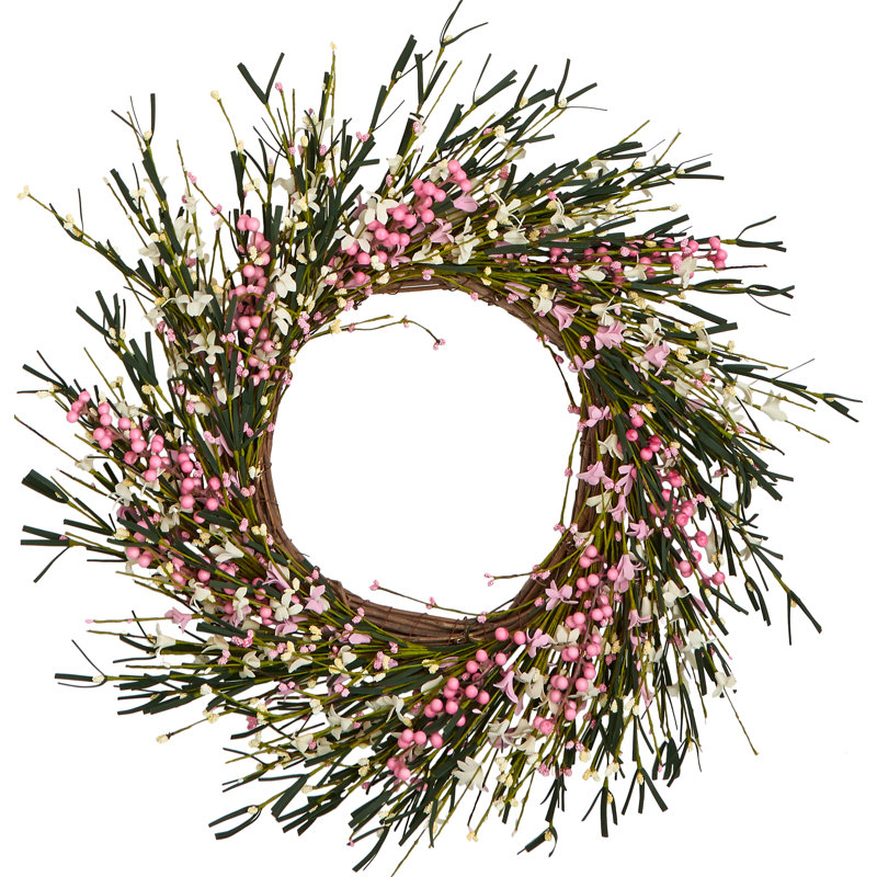 20" Small Flower & Berry Twig Wreath