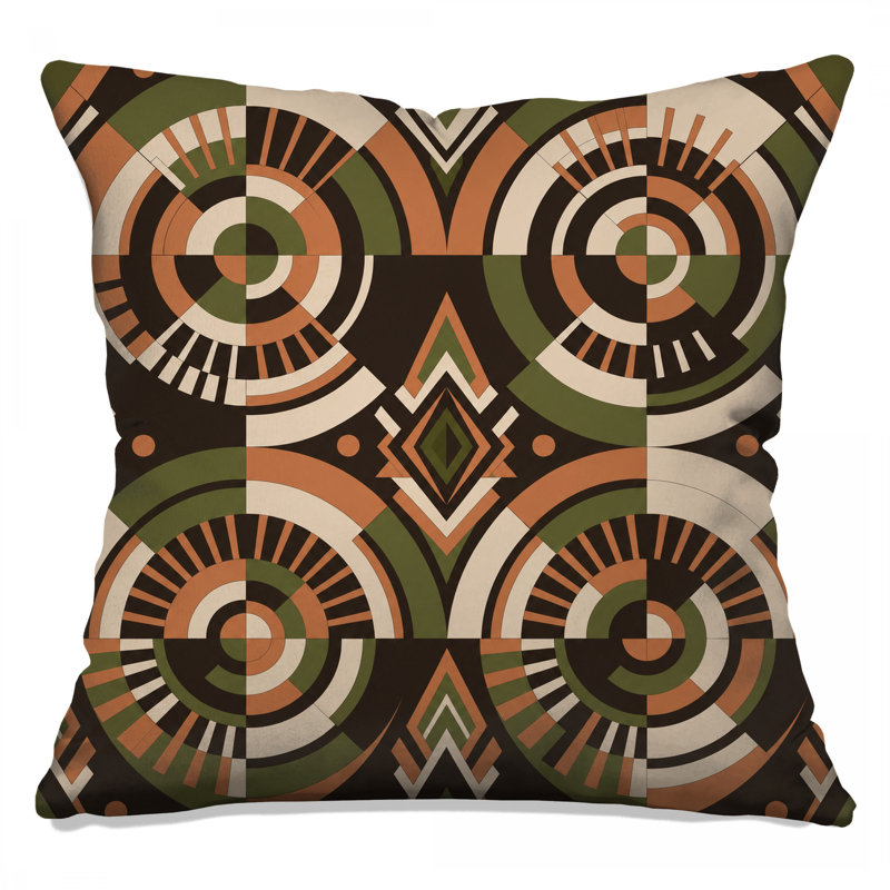 Circular Geometric Pattern Double Sided Throw Pillows, 18 x 18 inches