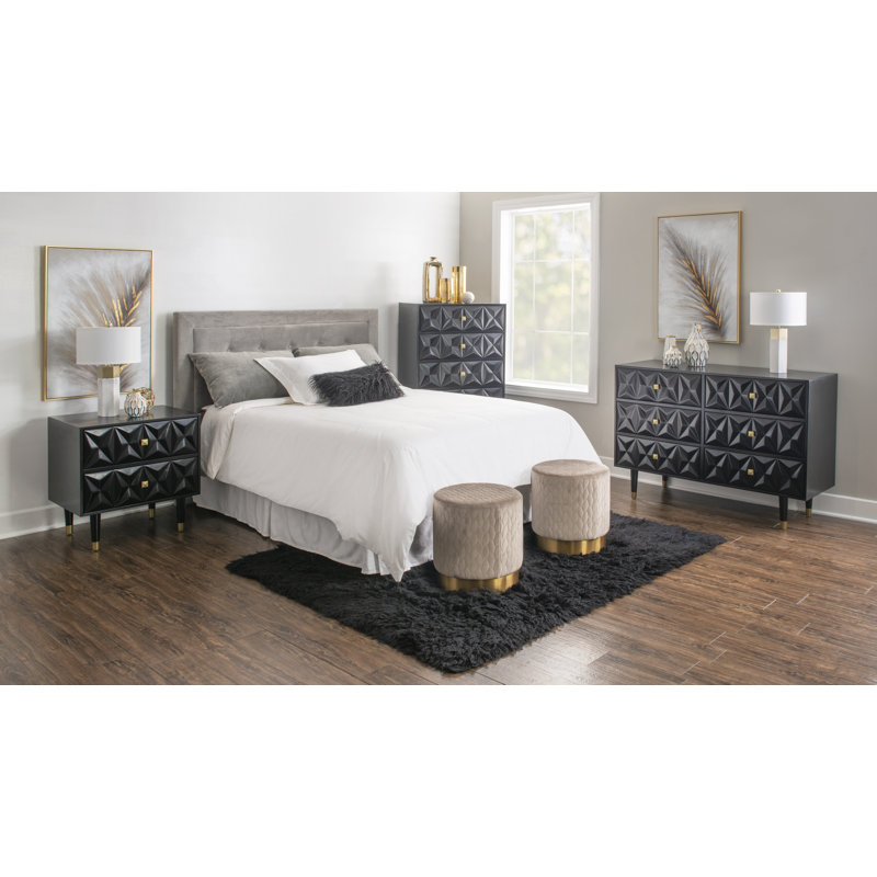 Bethli 50'' W 6 - Drawer Dresser, Black