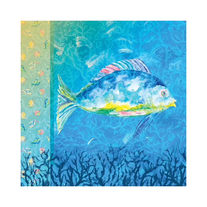 Under The Sea III by Julie Derice - Gallery-Wrapped Canvas Giclée on Canvas, Canvas, 30.48 cm H x 30.48 cm W