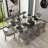 78" Glass Top Metal Base Dining Table-1814512463