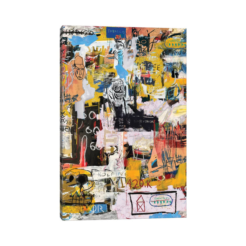 Basquiat World by PinkPankPunk - Wrapped Canvas Painting, 101.6 cm H x 66.04 cm W x 1.91 cm D