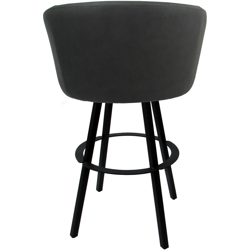 Labawld Swivel Counter Metal Stool On Warren Base, Platinum/Black