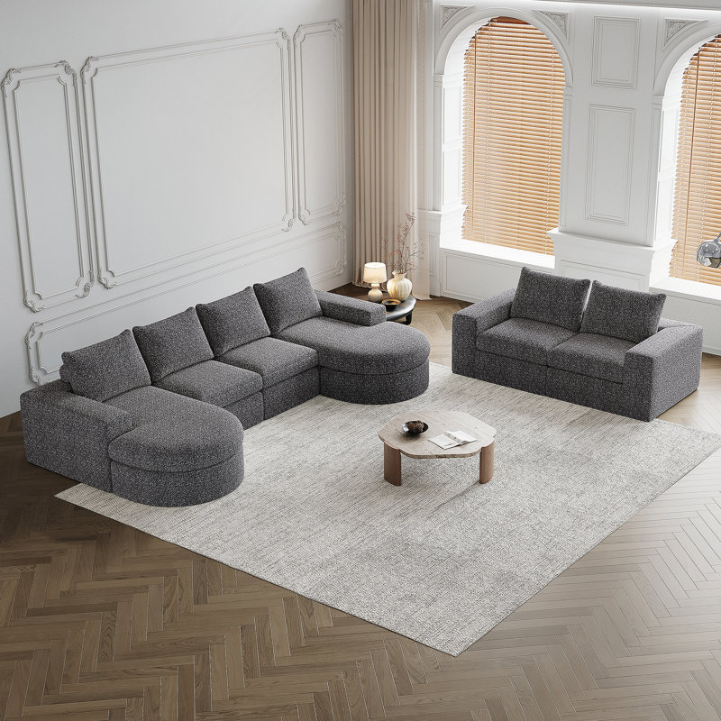 Canapé modulaire Chenille Cloud, Gris chenille