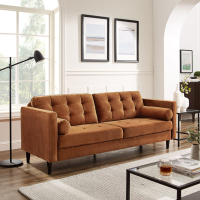 Jeses 204Cm Velvet Square Arms Sofa
