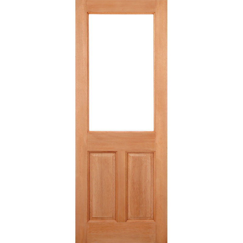 2XG 2P Glazed Hardwood External Door, 198.1cm H x 83.8cm W x 4.4cm D