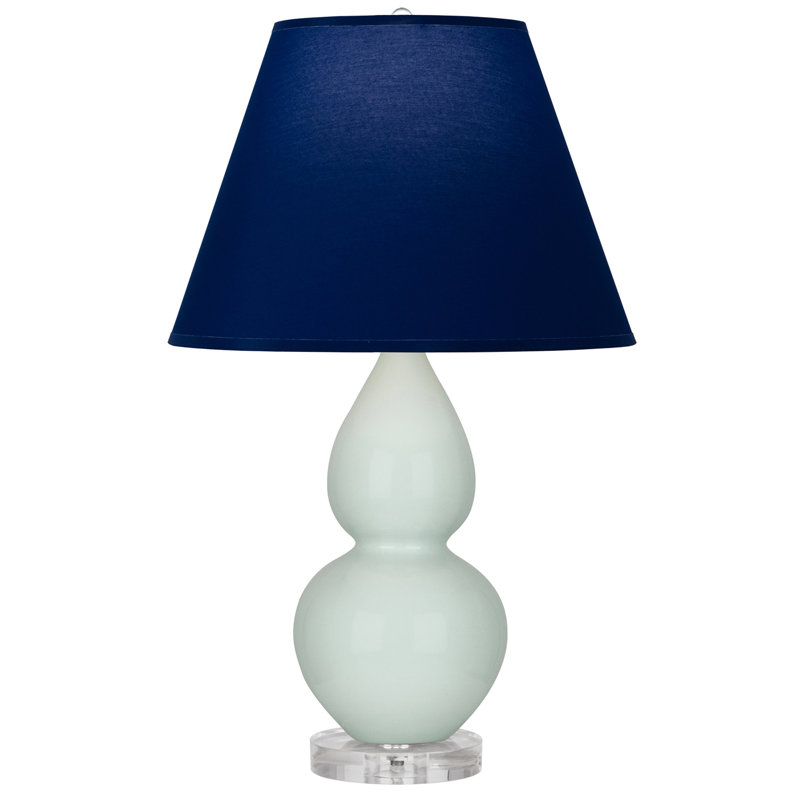 Petite lampe d'appoint à double gourde, Céladon, Bleu marine/gris