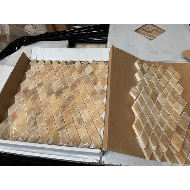 Carreau de mosaïque en pierre naturelle miel pour mur et plancher