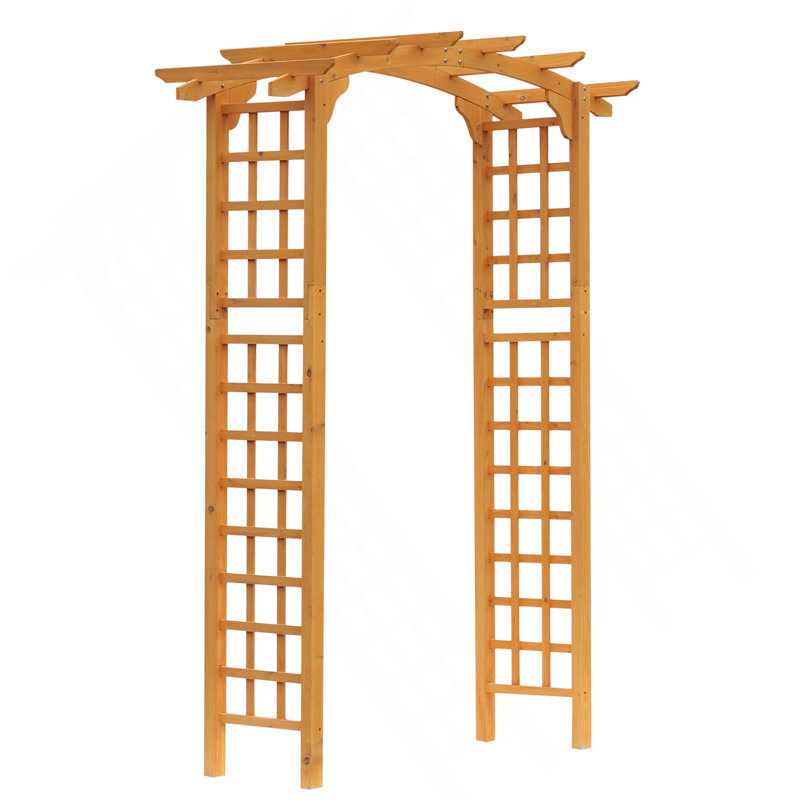 Arche de jardin en bois Outsunny 90In avec mur en treillis pour plantes grimpantes et suspendues, décor pour fêtes, mariages, anniversaires et arrière-cours