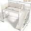 Lit mezzanine en bois avec tablettes, garde-robe et glissade amovible-125006284-125006286