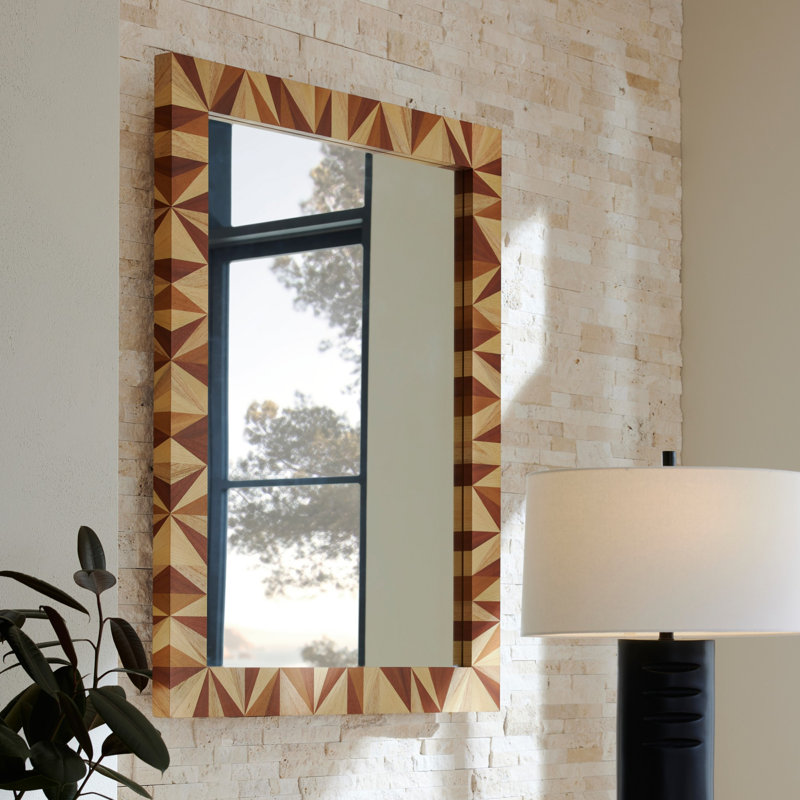 Calico Rectangle Solid Wood Mirror