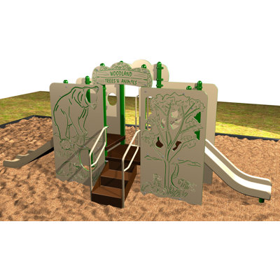 Floor Mounted Metal Playground with Slide