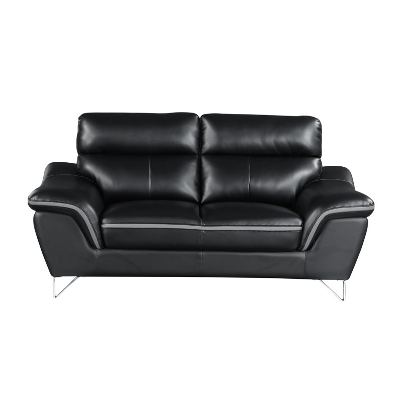 Matheny Upholstered 69'' Loveseat, Black