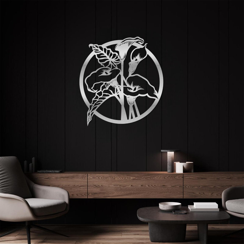 Art mural Calla, White, H 35 po x l 32,5 po x P 1 po