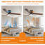 Ventilateur de plafond en bois noir avec lumières et télécommande 42 po Kamri-554848923-554848900