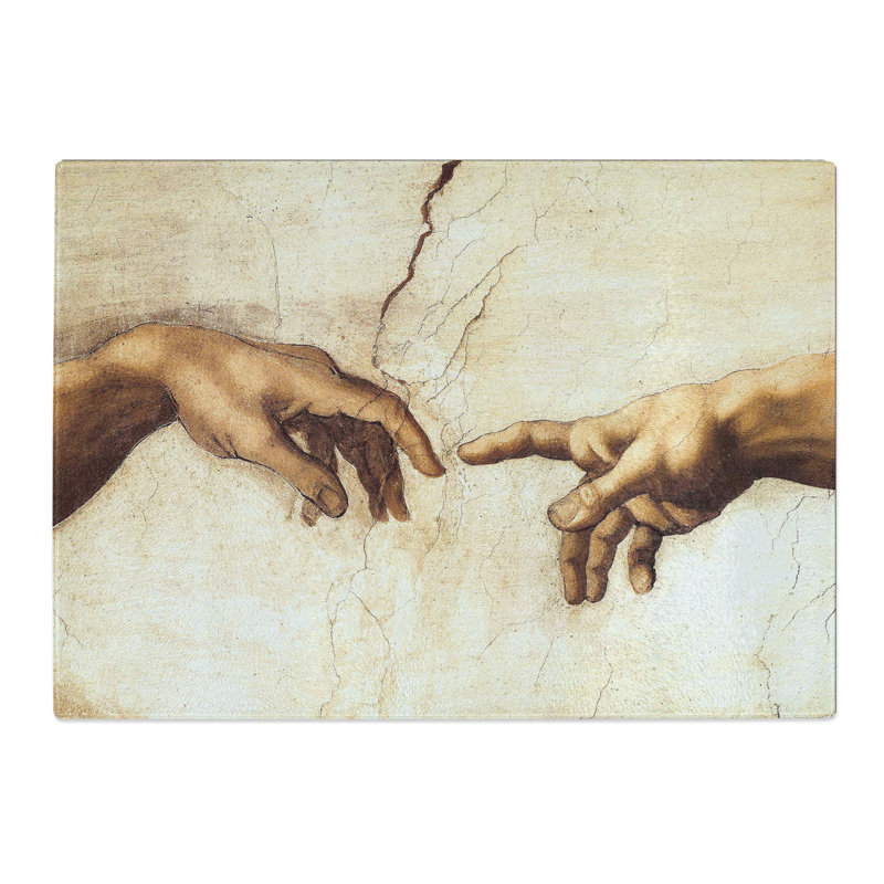 Creation of Adam Hands by Michelangelo Chopping Board, 0.4cm H x 28.5cm W x 39cm L