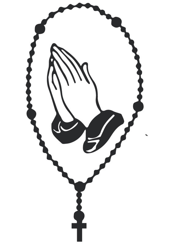 Décalcomanie murale rosary catholique, H 36 po x l 19 po x P 0,01 po, Noir