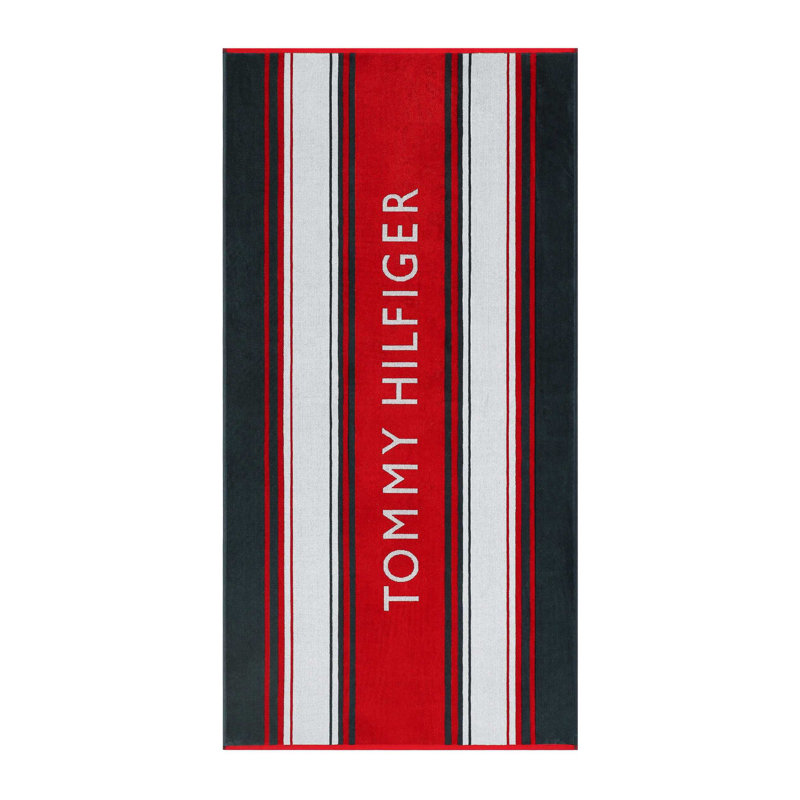 Serviette de plage Tommy Hilfiger, Hampton Stripe Red