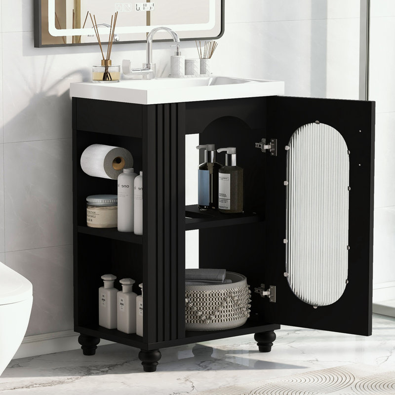 Raghidah Bathroom Cabinet, Black
