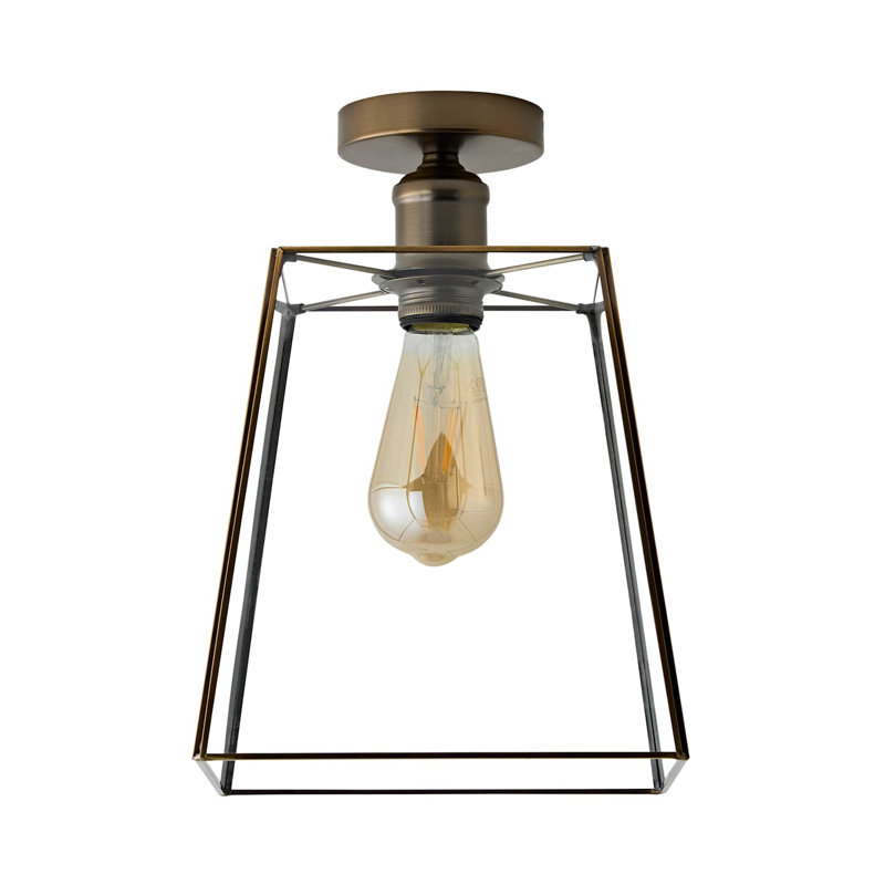 Glass Flush Mount, Brushed Brass