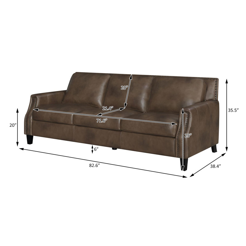 Canapé en cuir l 82,6 po Reachel
