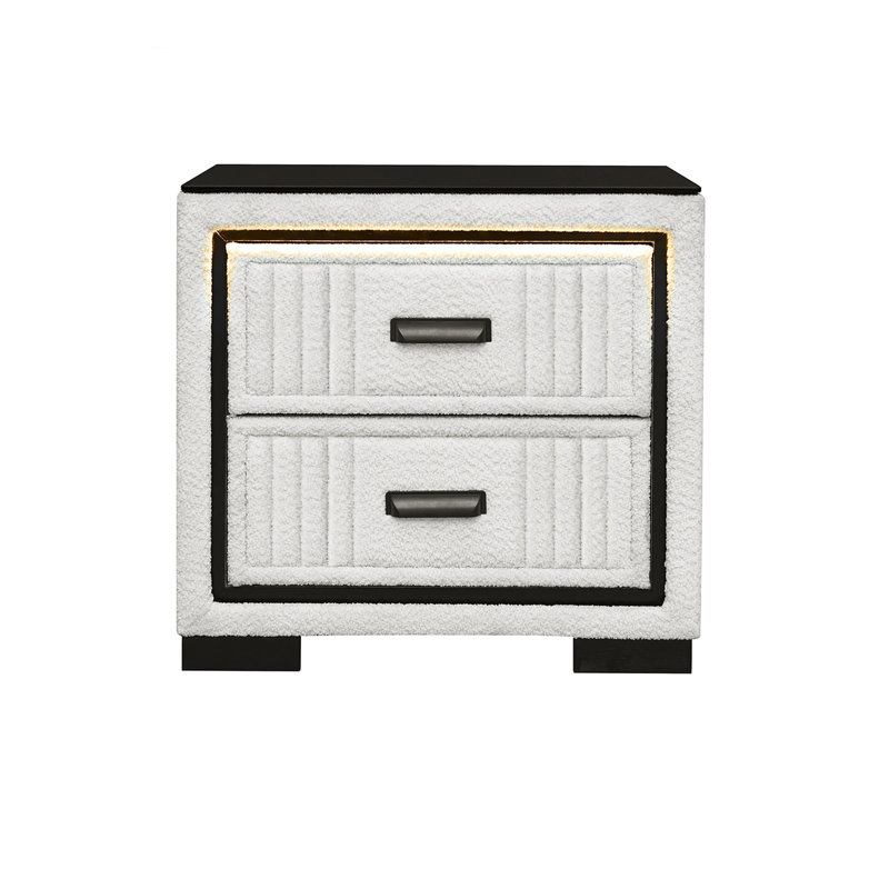 Table de chevet blanche et noire Isaiah