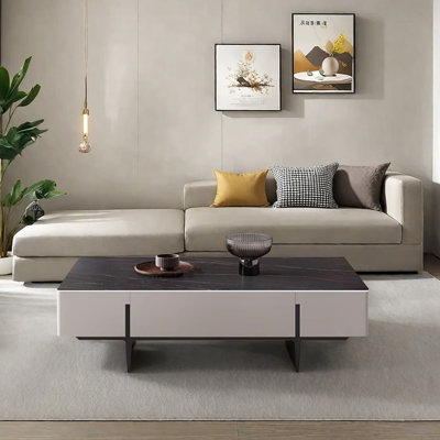 Italian light luxury rock plate coffee table