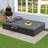 All-Weather PE Rattan Reclining Double Chaise with Adjustable Backrests and Practical Cup Trays-901111486