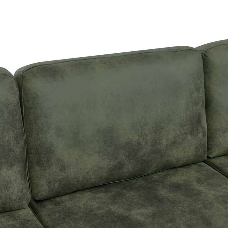 Canapé modulaire en similicuir rembourré, 34" H x 124" W x 62" D