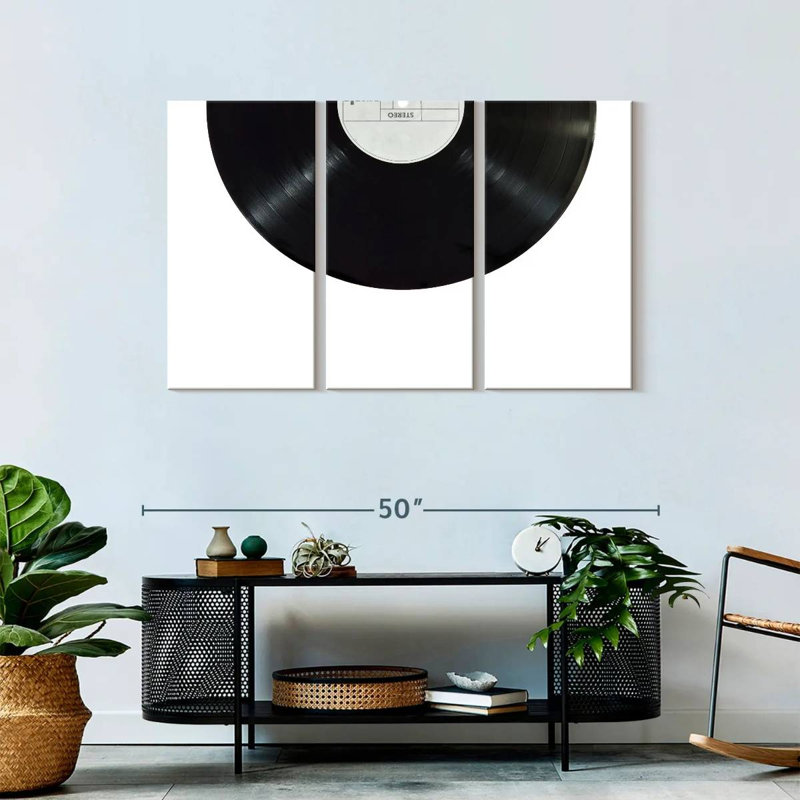 " Vinyl Record " 3 - Pieces, 28" H x 45" W x 1.25" D