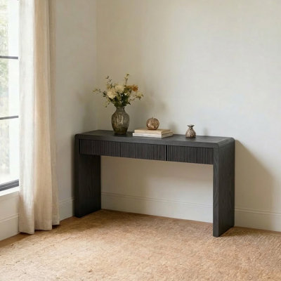 Classic Wooden Living Room Console Table Entryway Table with 3 Drawers