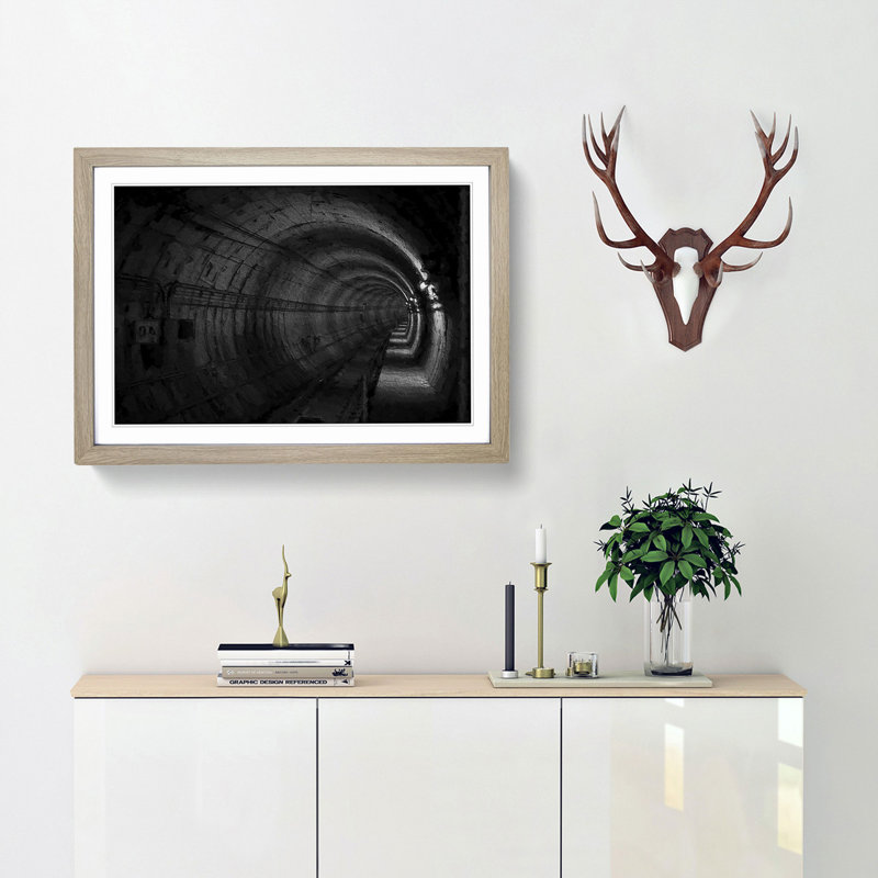 Subway Tunnel - Picture Frame Painting Print, Oak Framed, 48cm H x 65cm W x 2cm D