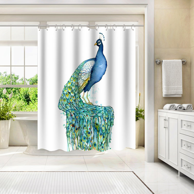East Urban Home 71 x 74 Shower Curtain, Peacock by Sam Nagel