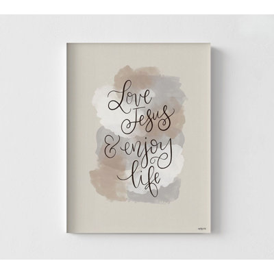 «Love Jesus And Enjoy Life, Ecclesiaste 9: 9-18», reproduction d'art de l'aquarelle encadrée, reproduction de bible de ton terre