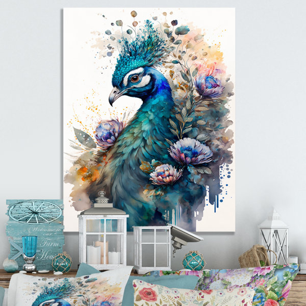 https://assets.wfcdn.com/im/47005303/resize-h600-w600%5Ecompr-r85/2381/238102208/Cute+Peacock+Floral+II+On+Canvas+Print.jpg