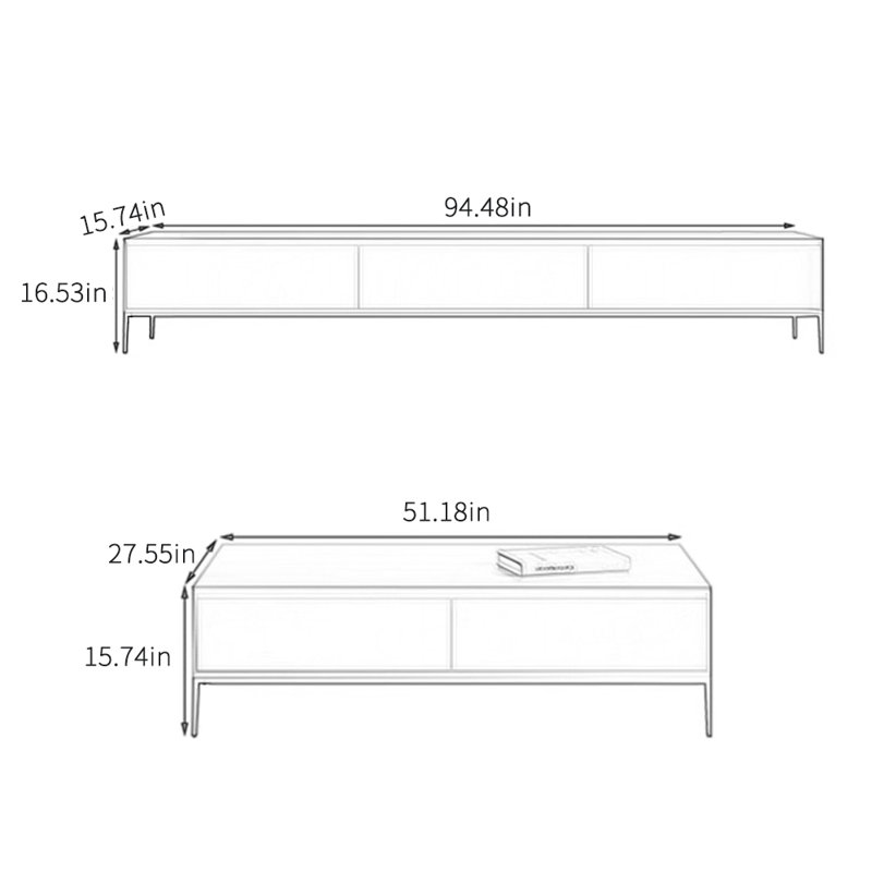 Simple coffee table TV cabinet combination