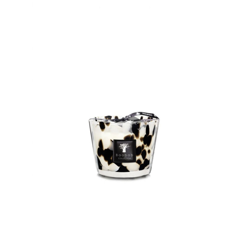 Pearls Black Candle, 3.9" H x 5.07" W x 5.07" D