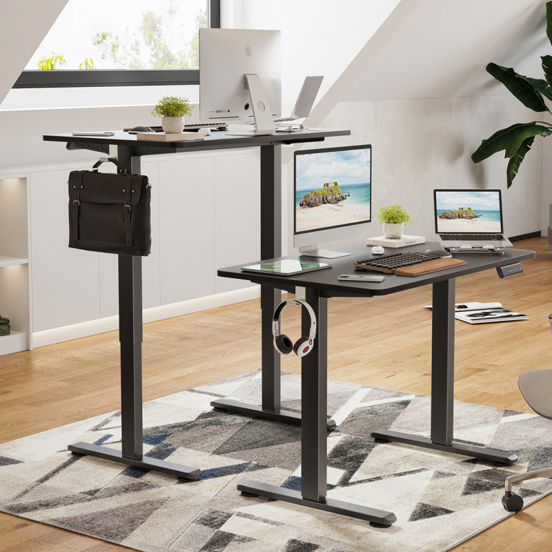 Bureau de travail électrique à hauteur réglable, Noir
