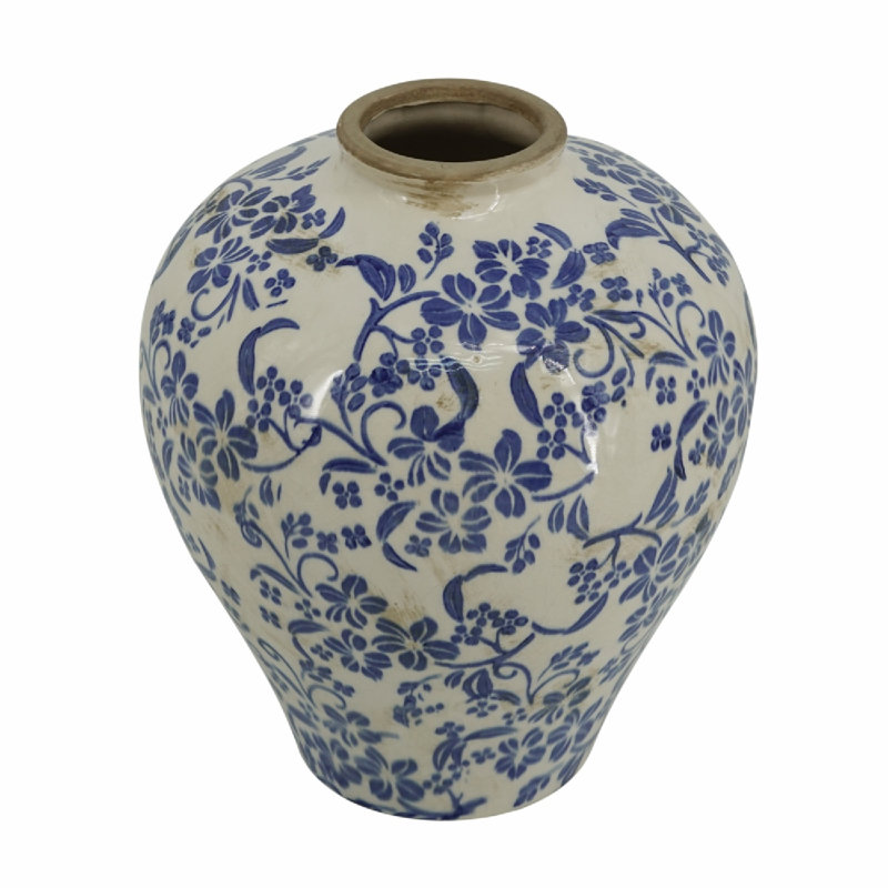 Ceramic Vase, 11" H x 9.1" W x 9.1" D