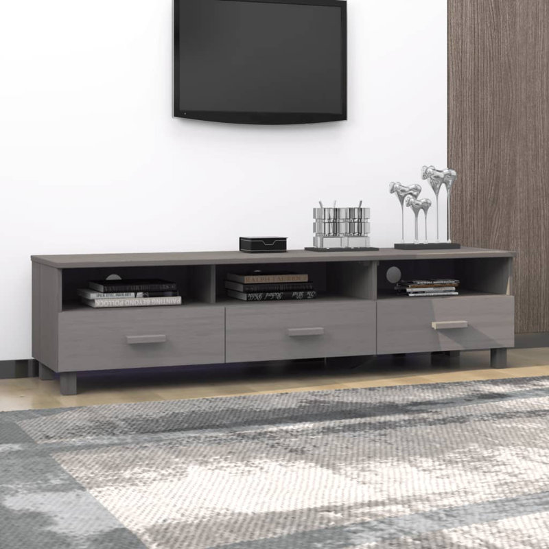 Hayaa Unfinished TV Stand for TVs up to 70", Light Grey