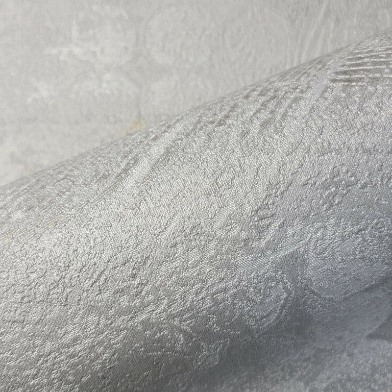Rouleau de papier peint métallique Mellette, gris
