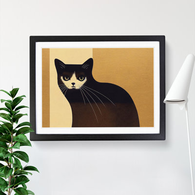 XH1022-6846X Peachy Cat Abstract - Picture Frame Print