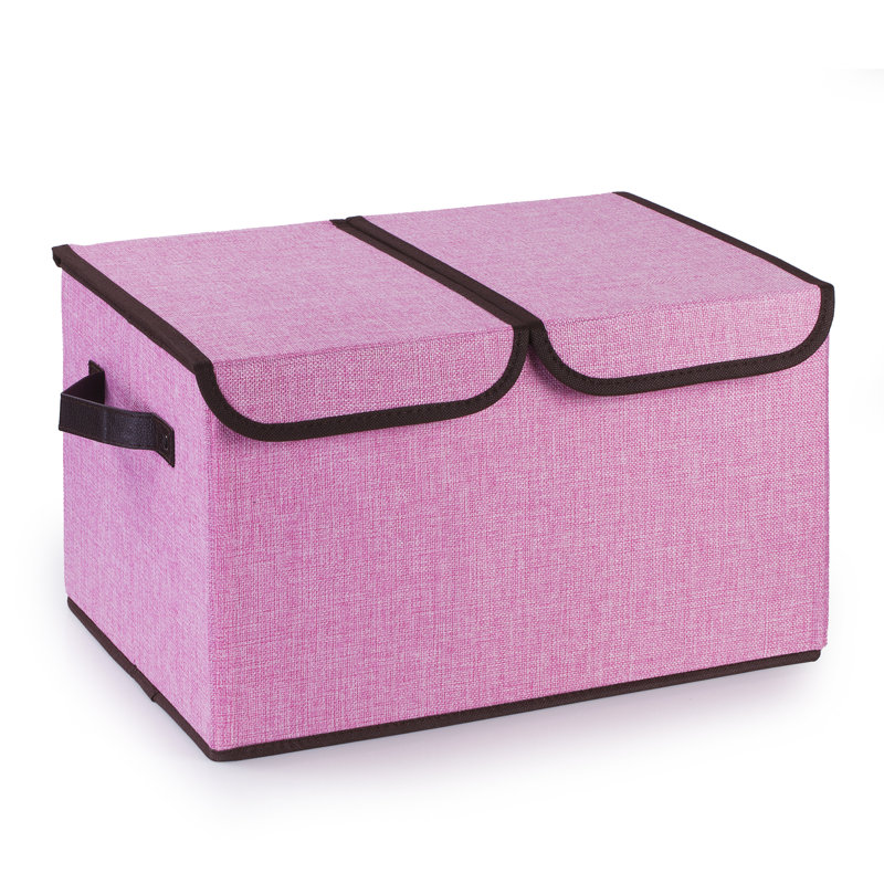 Bac de rangement pliable en tissu, Rose
