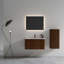 Macneil 30,00 po X P 18,30 po P 15,60 po Meuble-lavabo mural H en bois de noyer avec plateau blanc