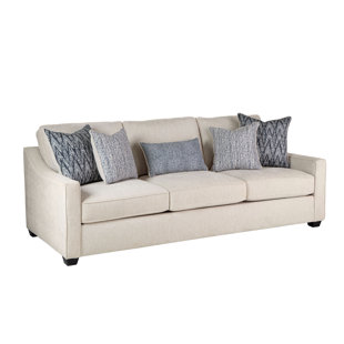 Shop Hickory White Tight-Back Sofa W/ Spring Down Seat Cushion & Espresso  Wood Stretcher