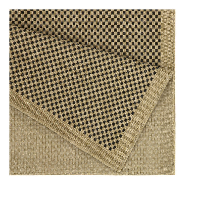 Earth GC_NTL1003 Jute/Black Indoor/Outdoor Area Rug, Rectangle 7'10" x 10'3"