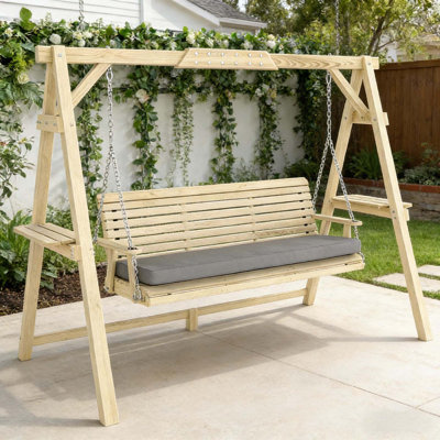 Balancelle de jardin d'extérieur en bois