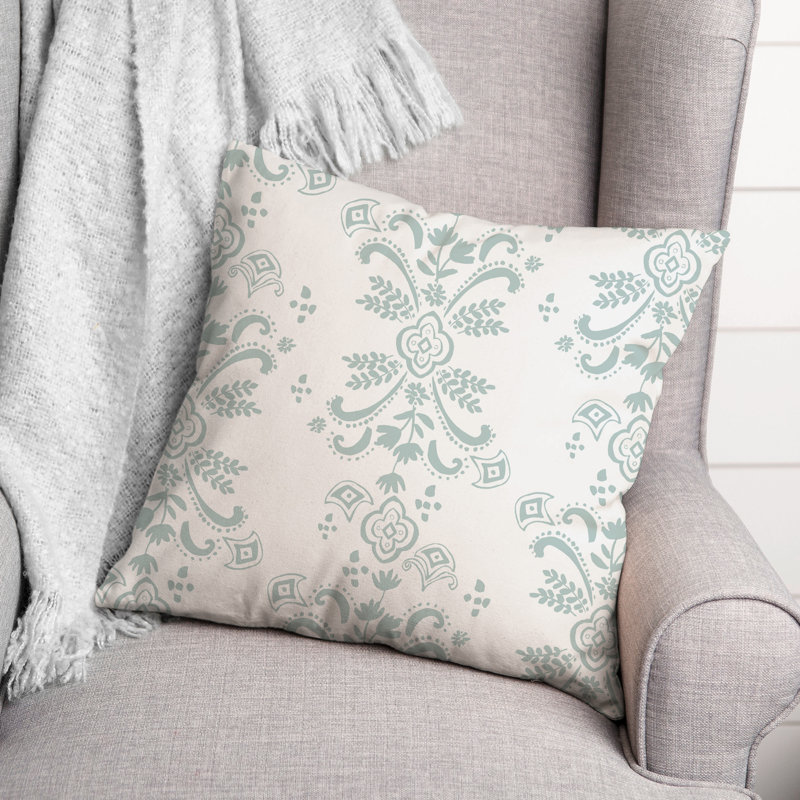Coussin Floral, Bleu